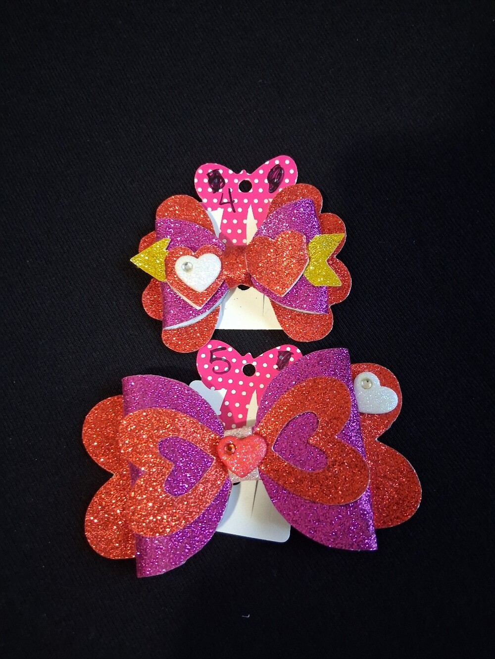 Kids Glitter Heart Bow Hair Clips